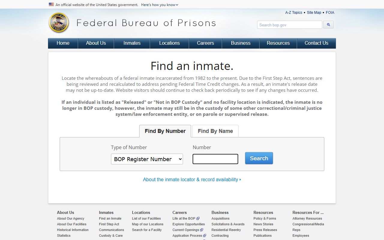 Federal BOP inmate locator for Chesapeake released inmates with number and name search
