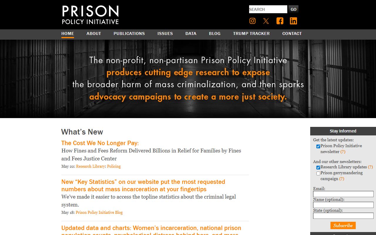 Prison Policy Initiative source for Chesapeake inmate population context