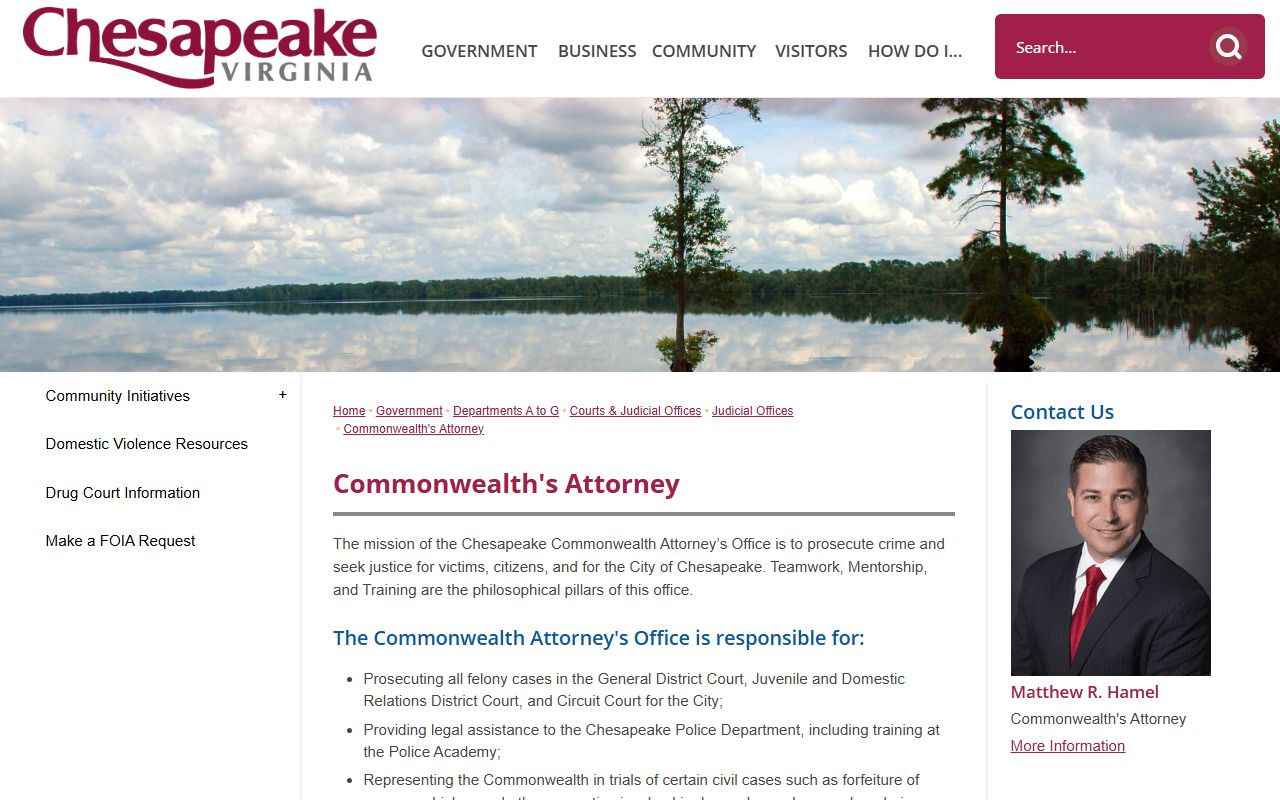 Chesapeake Commonwealth's Attorney role in arrest and criminal records cases