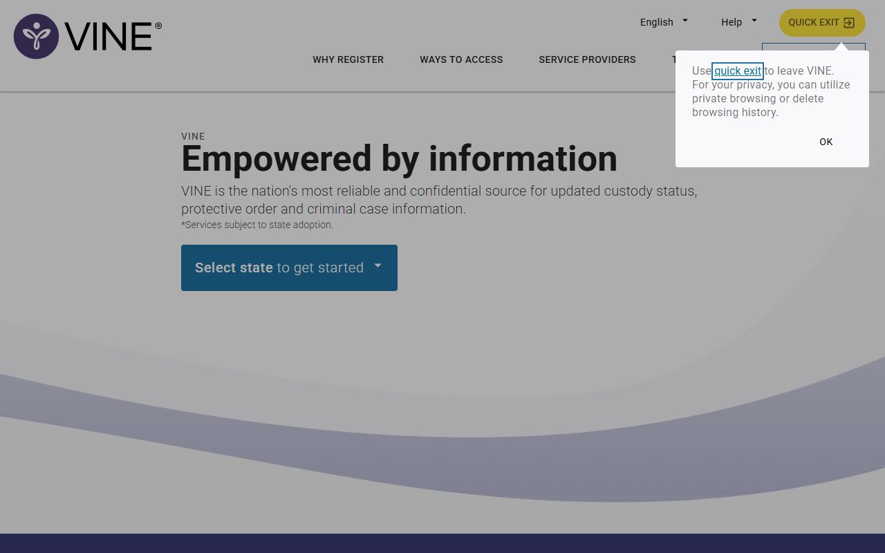 VINELink custody search for Chesapeake inmate notifications