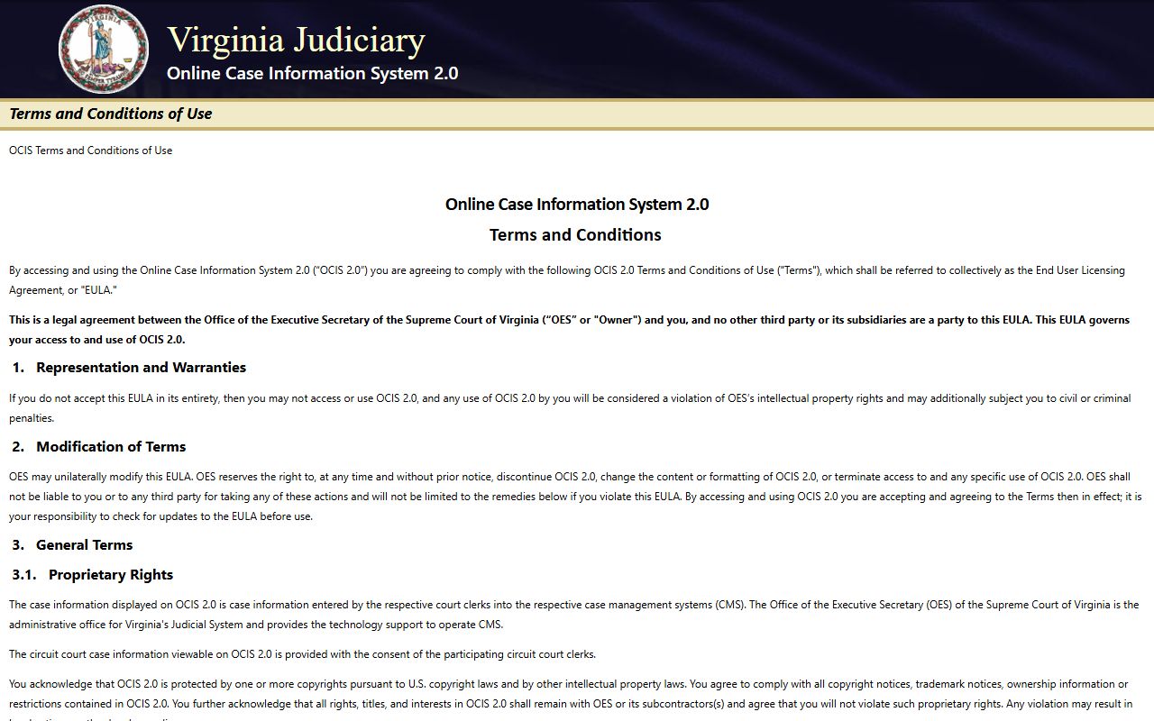 Chesapeake court records search on the Virginia Circuit Court Case Information system