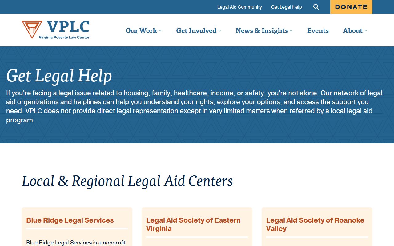 Virginia Poverty Law Center legal-help resource for Chesapeake public records